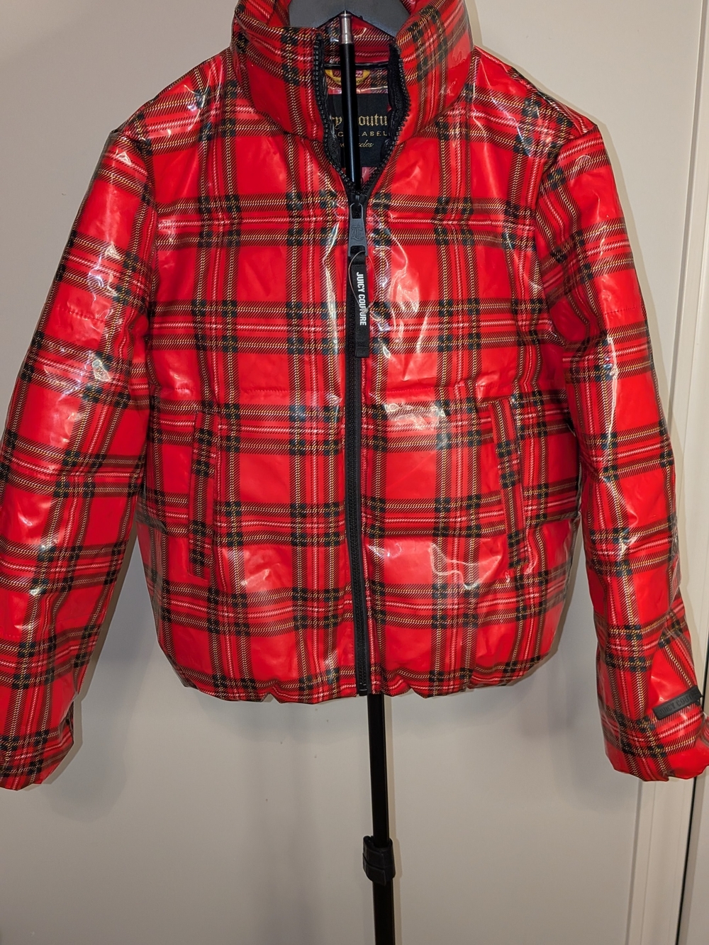 Juicy Couture Red and Black Plaid Jacket